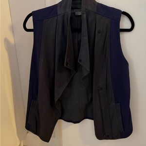 Vince Blue Leather Vest - Size Small